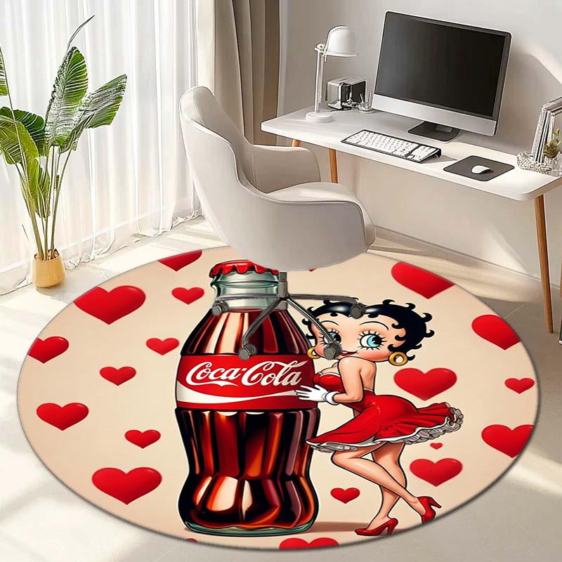 Christmas Gift Halloween Theme Bear Truck Coca Cola Round Carpet Soft Home Decoration Corridor Table and Chair Anti slip Outdoor Floor Mat Carpet H18