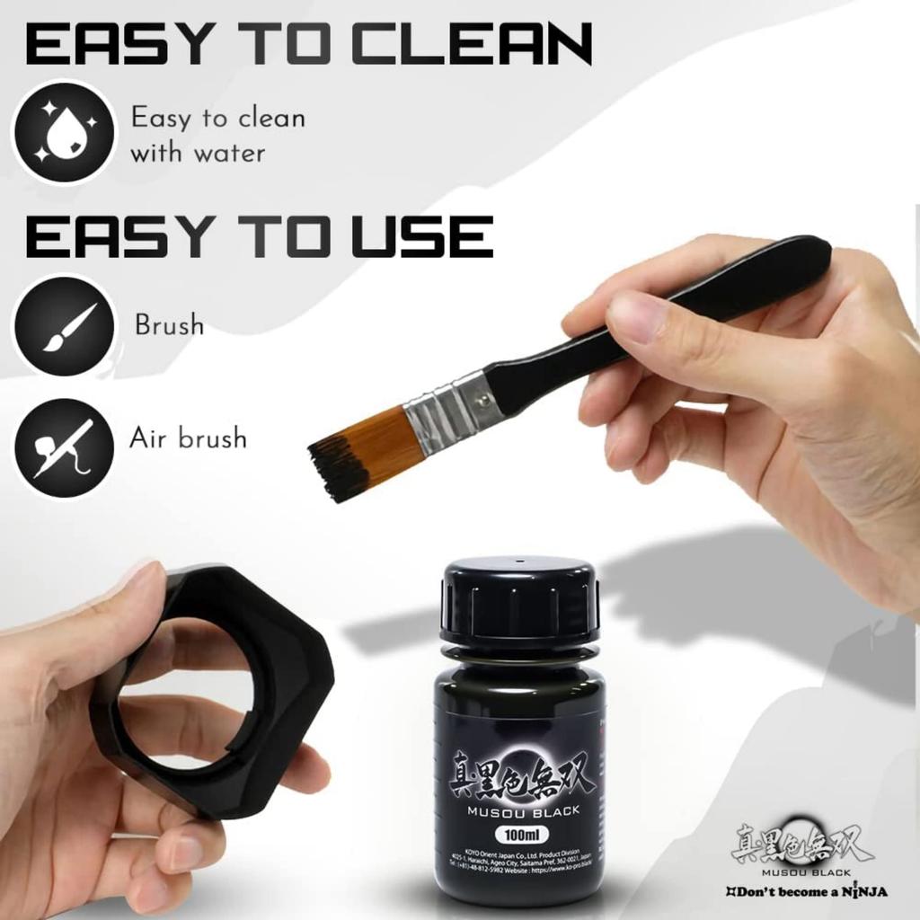 Koyo Orient Japan True Black Musou 100ml Spray Paint for Model Painting