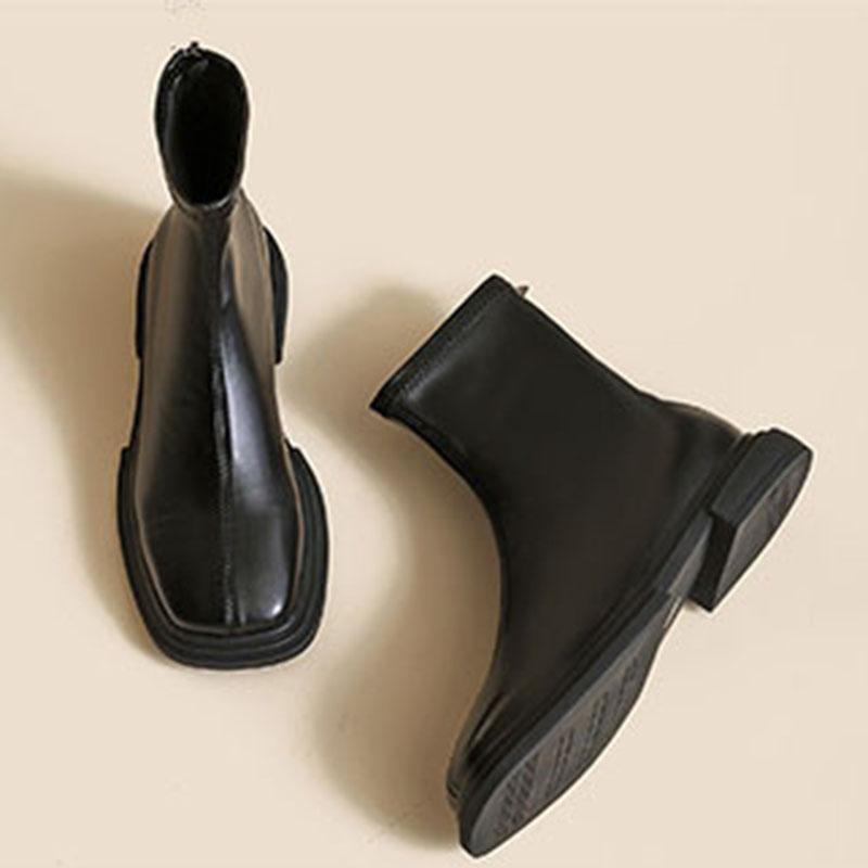 Ботинки на плоской подошве женские 2024 новые черные коричневые короткие ботинки осенние замшевые челси одинарные ботинки туфли с боковой молнией повседневные ботинки женские