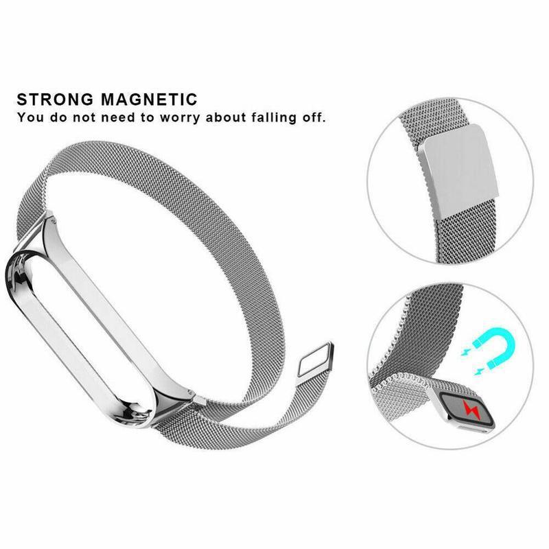 Magnetic Strap for Xiaomi Mi Band 3 4 5 6 Smartwatch Wrist Metal Mesh Bracelet Stainless Steel Wristband