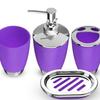 6Pcs/Set Bathroom Kit Lotion Bottle Mouthwash Cup Toothbrush Cup Soap Box Toilet Brush Trash Can Set Toiletries Organizer
