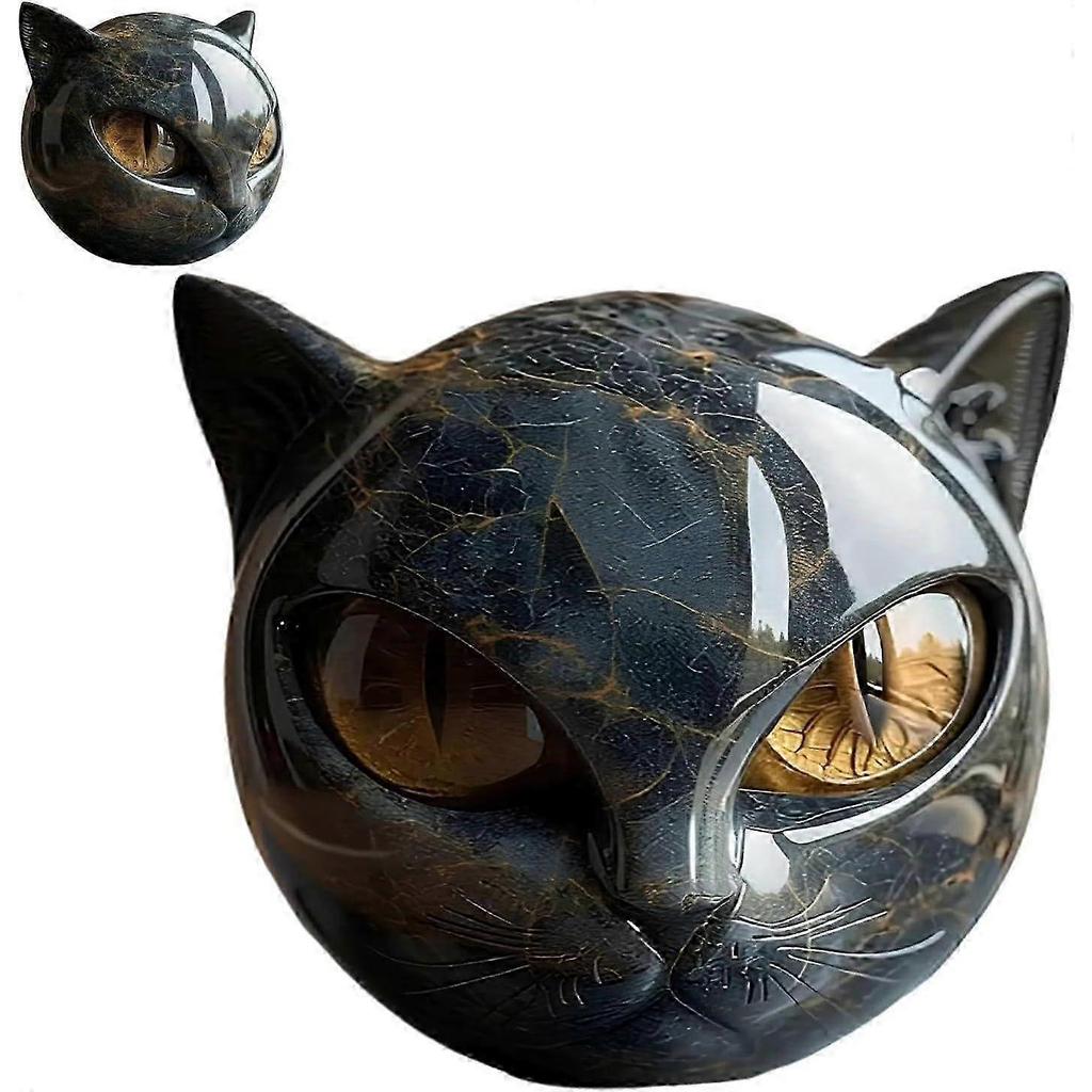 Luxury Black Cat Stone Sculpture Elegant Home Dcor & Gift-Ready Art Piece, Mementofor Mini Tiny Cat, Gifts for Cat Lovers Women Men