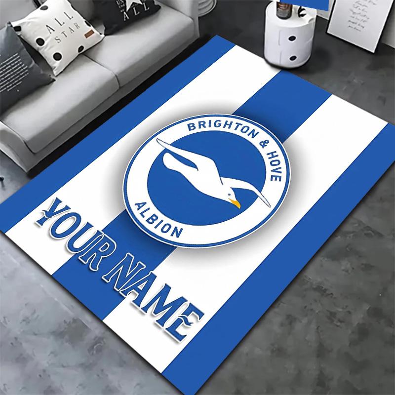 Blue Seagull Emblem Custom Name Carpet Rug For Living Room Bedroom Home Sofa Decoration Kids Play Nonslip Floor Mat