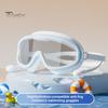 Детские очки для плавания с зажимом для носа, водонепроницаемые, без утечек, с защитой от запотевания и УФ-излучения, прозрачные линзы, силиконовые очки для мальчиков и девочек, подводное плавание с маской и трубкой