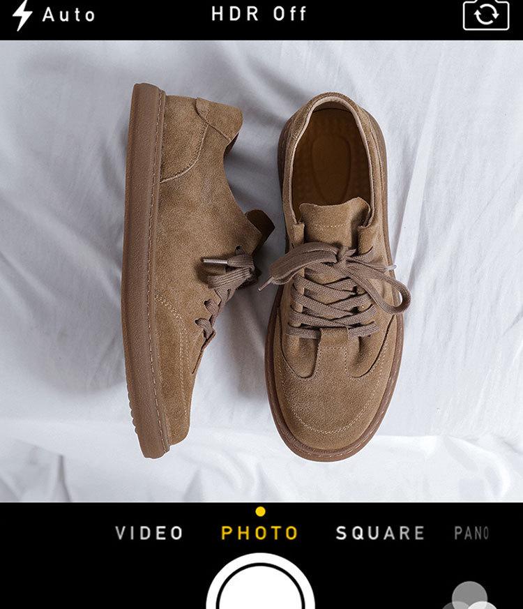 Мужские замшевые повседневные кеды на весну 2025 года с круглым носком 8004-R