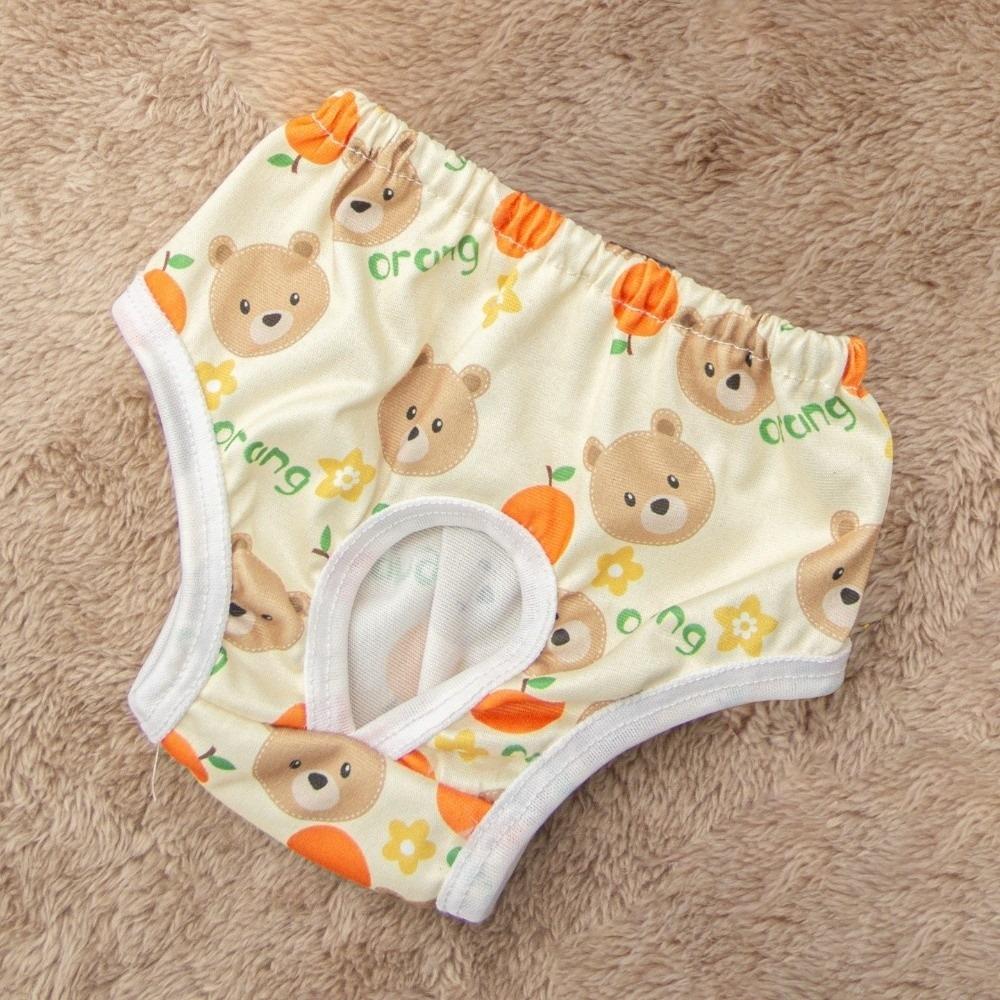 Cartoon Print Washable Dog Diapers Breathable Dog Sanitary Pants Dogs in Heat