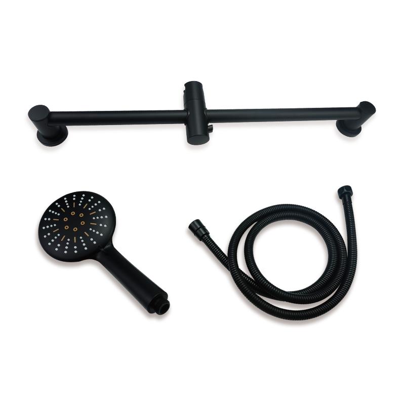 Матово-черные аксессуары для душа для ванной комнаты, настенный регулируемый подъемный стержень ABS3, функциональная душевая лейка с тропическим душем, шланг 1,5 м