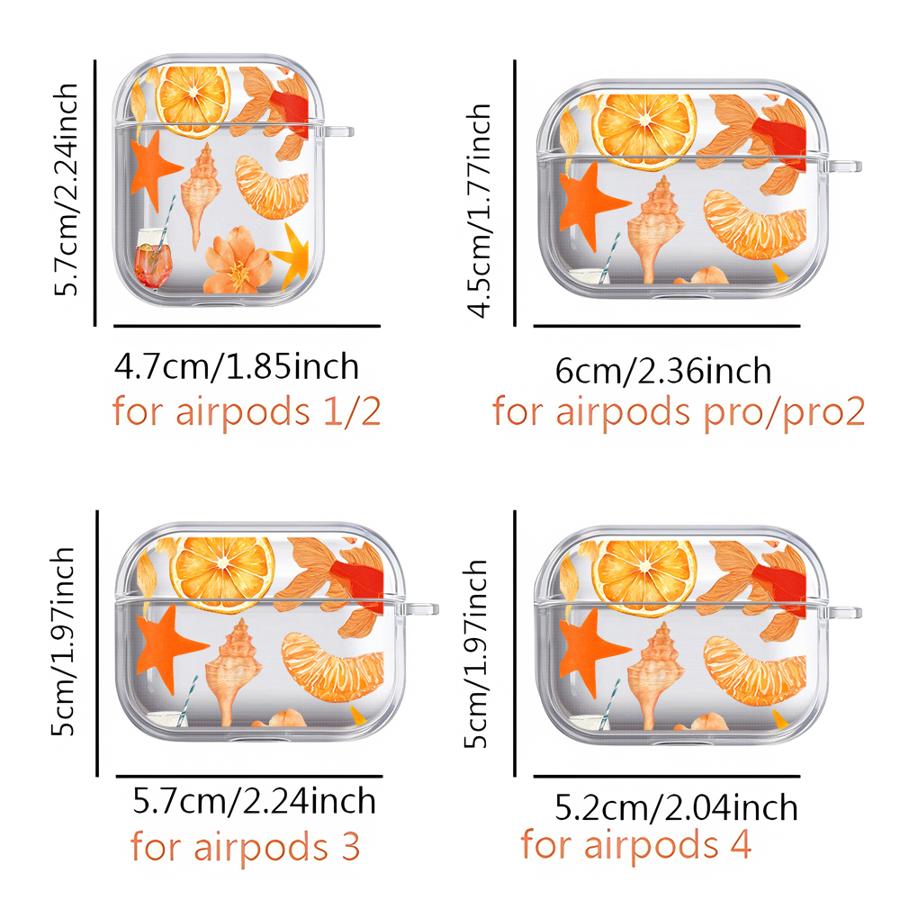 Прозрачные чехлы для наушников Чехол-обложка Для Airpods 2 4 1 Pro3 3 Pro Pro Pro2 Простые Фрукты