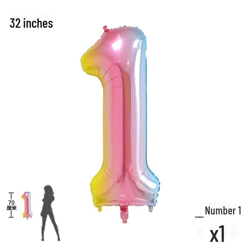 32-дюймовые градиентные цветные цифровые шары для украшения детского дня рождения