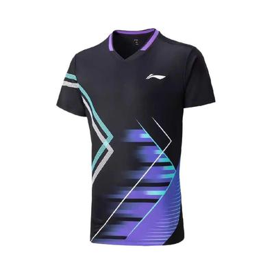 Li Ning Удобная Модная Простая Универсальная Футболка с Коротким Рукавом Женские Топы Черный AAYV046-1
