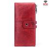 Humerpaul Leather Women Long Wallet Blocking Multifunction Slim Hasp Purse Card Case MIT