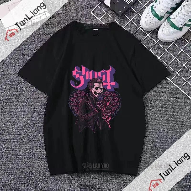 Футболка Ghost Band Unisex's Funny Unisexga Shirt Unisex Japanese Street Casual Unisexga Clothing