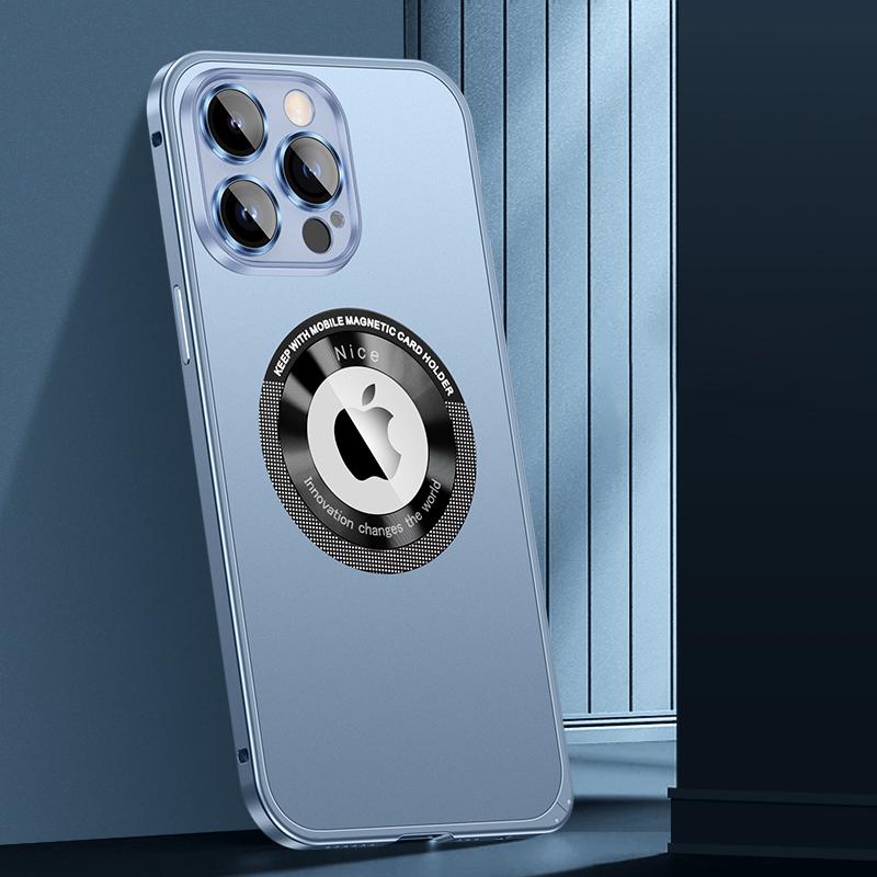 Магнитный чехол для беспроводной зарядки для iPhone 14 Plus 13 Pro MAX 12, металлический бампер, адсорбционная матовая защита для камеры, алюминиевый чехол