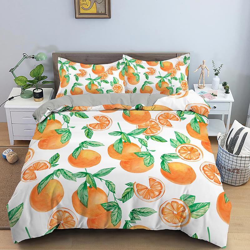 Fruit Raspberry Duvet Cover King Queen Double Size 3D Grapefruit Blueberry Print Soft Bedding Set 2/3pcs Polyester Quilt Cover