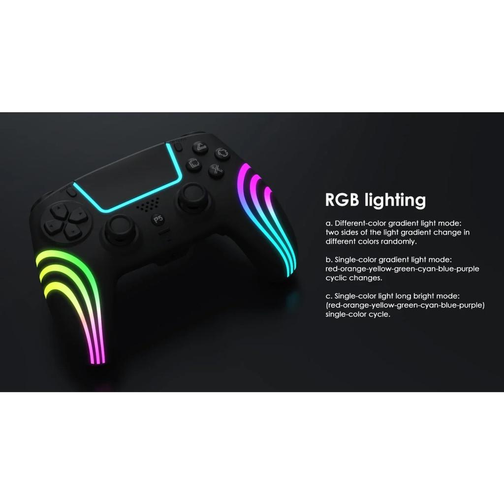 Для PS5 Bluetooth игровой контроллер Холл Джойстик Датчик движения Вибрация Беспроводной контроллер с RGB цветным световым эффектом