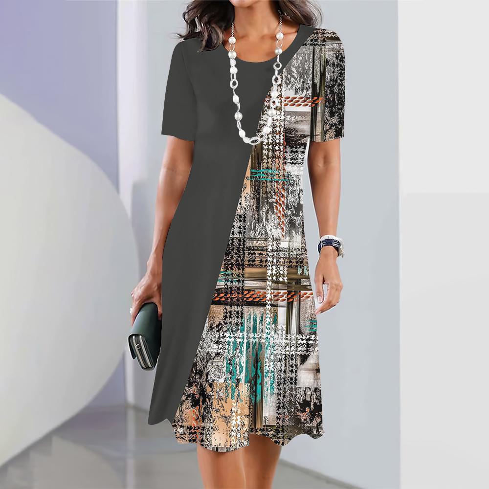 Новые женские платья с принтом бабочек и цветов, элегантные платья миди, летнее цельное платье больших размеров для женщин