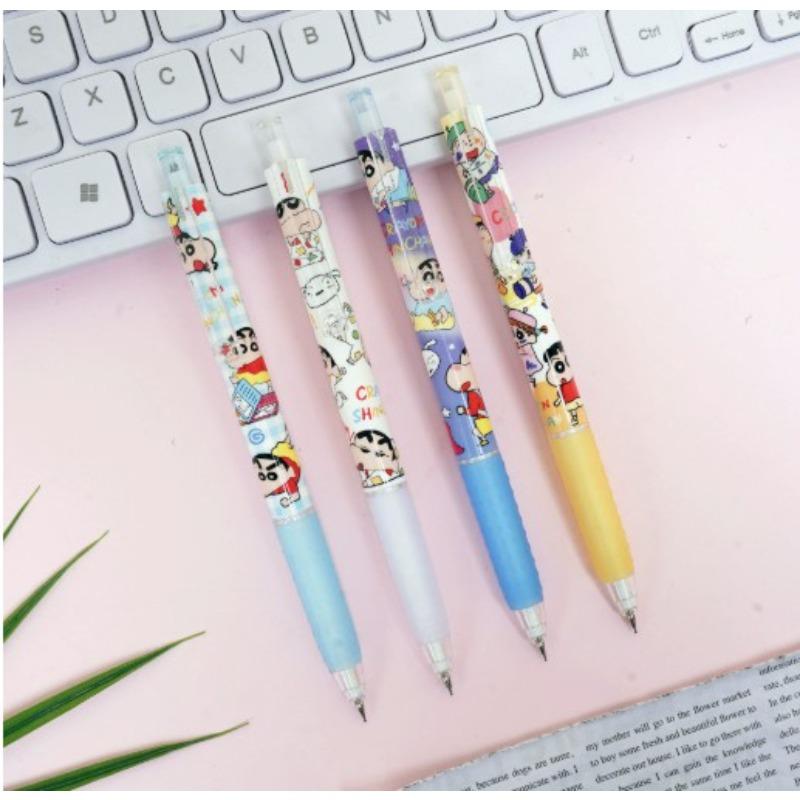 New Crayon Shinchan High-Value Automatic Pencil, Refillable, Push-to-Advance, No-Shaving Pencil Stationery Set