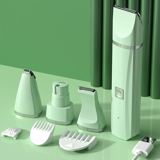 1 Set Cat Hair Trimmer Quiet Cordless Handheld Dog Shaver Clipper USB Charging 4-in-1 Electric Pet Grooming Kit with 4 Blade for Long Hair Pets