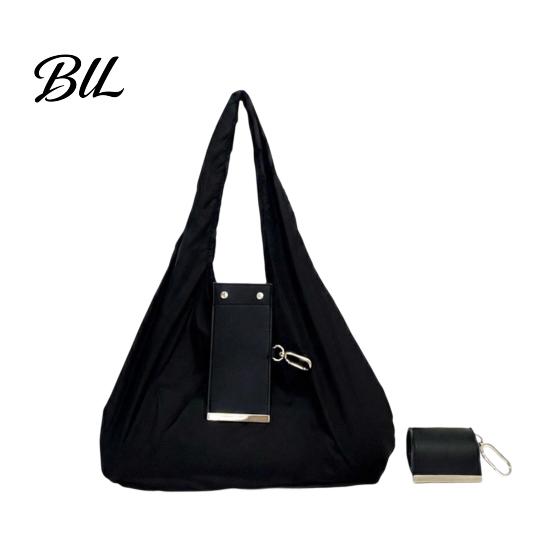 Collapsible Nylon Tote Foldable Shoulder Bag for Women, Durable PU And Large Capacity Women's Casual Bag, Lightweight Portable Travel Shopping