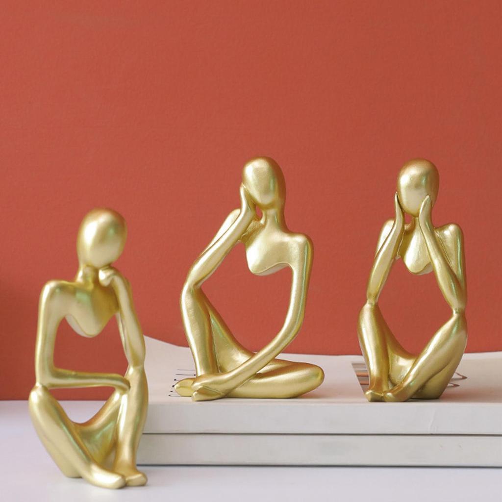 Resin Thinker Sculpture Creative Home Figurine Birthday Gifts Hollow Statues
