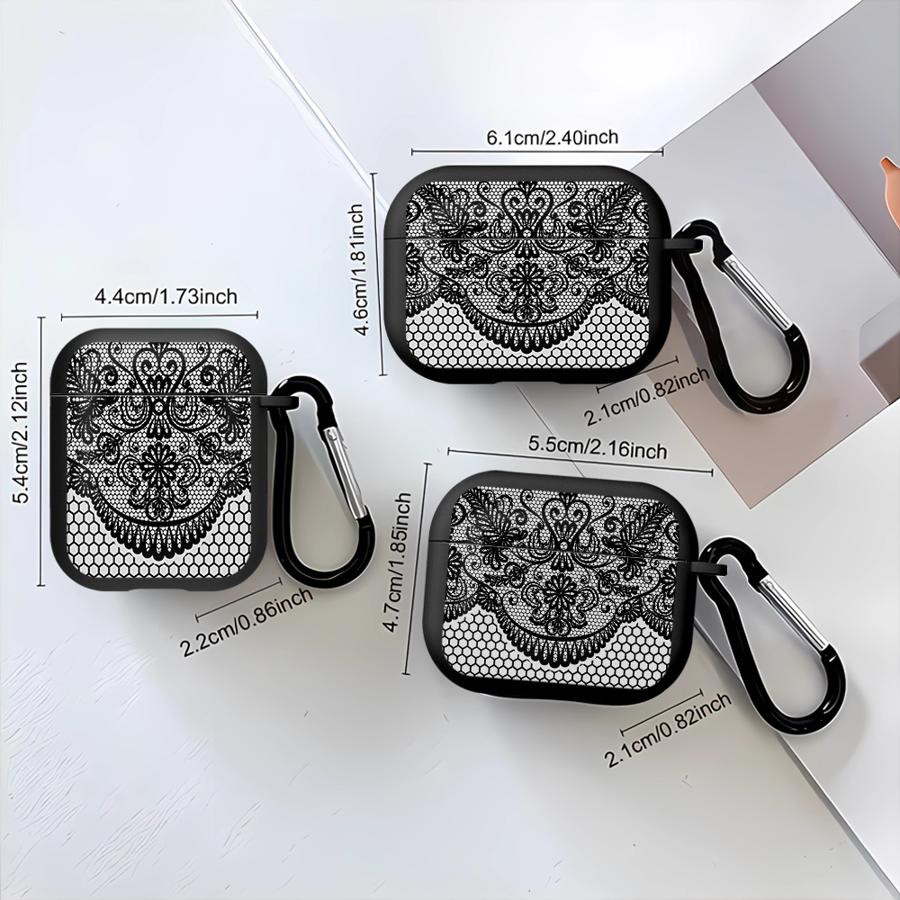 Чехол для наушников Чехол-крышка Для Airpods 2 Pro2 3 Pro3 Pro 4 1 Чувство дизайна Черное кружево