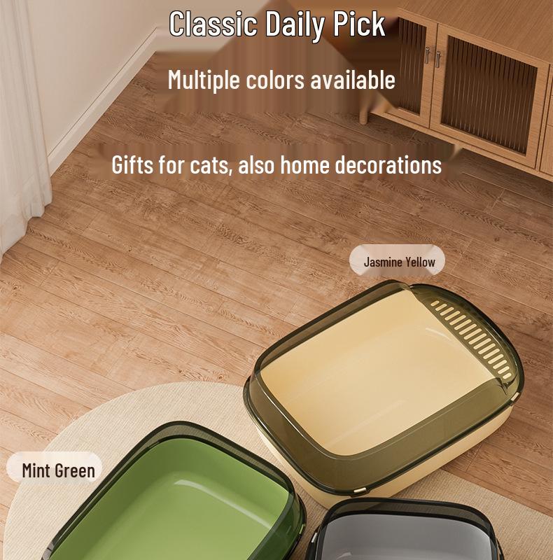 Очень большой кошачий лоток с высокими бортиками - Защита от брызг, Утолщенная конструкция