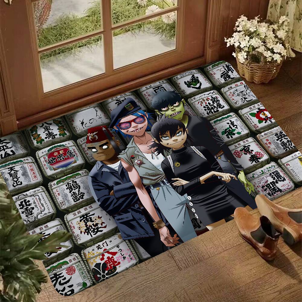 Группа G-Gorillaz Музыкальные Крутые Коврики для Комнаты Противоскользящие Впитывающие Воду Длинная Полоса Подушка Коврик для Спальни Бытовые Ковры