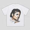 MJ Молодой Портрет Графическая Футболка Мужская Женская Винтажная Король Поп Хлопок Короткий Рукав Уличная Одежда Футболка