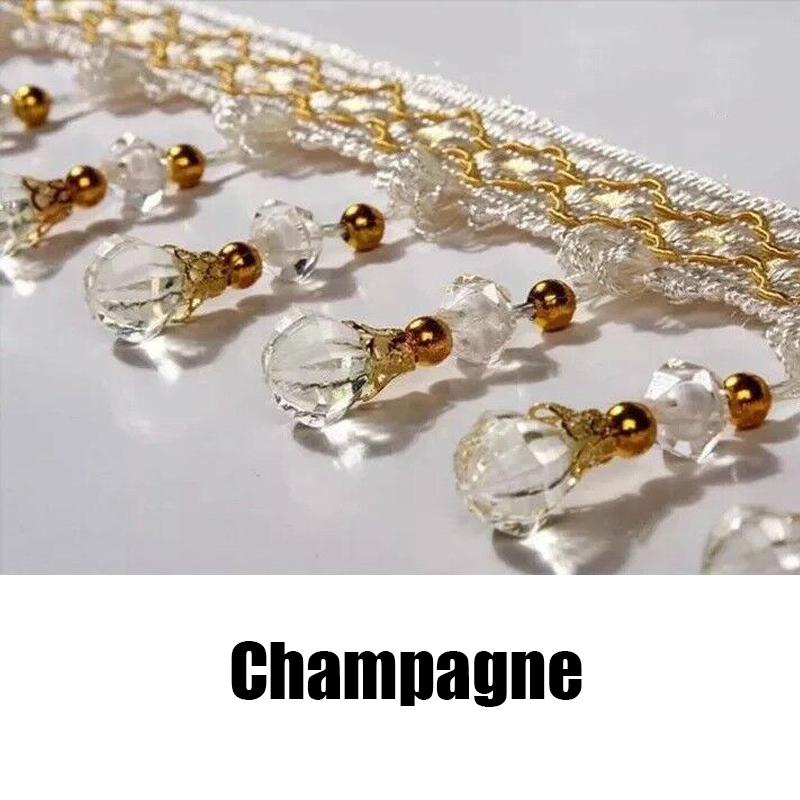 Бахрома с бусинами-каплями разных цветов для занавески,ленты,домашнего декора.Размеры:длина 1 метр,ширина 7см