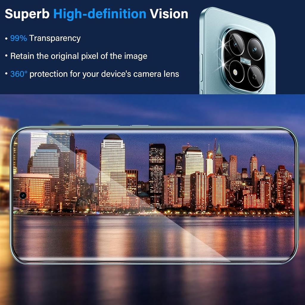 4 шт. [2+2 шт.] Защитное стекло для экрана Xiaomi POCO M8 Pro/M8 5G Redmi Note 15 4G 5G Note 15 Pro+ 4G 5G + Защита для объектива камеры HD пленка