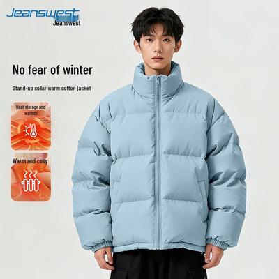 JEANSWEST Мужская куртка-пуховик с толстой подкладкой и воротником-стойкой