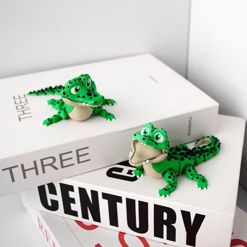 [YY99] Реалистичная маленькая статуэтка-игрушка крокодила 3D-печать Игрушка Суставы Подвижный Крокодил Зоопарк Маленькое Животное Настольный Ребенок Забавный Подарок