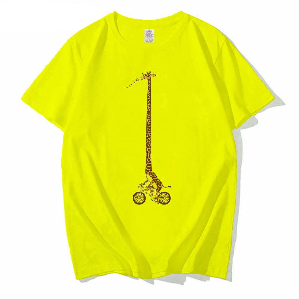 Funny Womens Tshirt Giraffe Riding Classic Tshirt Long Giraffe Riding Print Tshirt Womens Street Top Graphic T Shirts Y2K