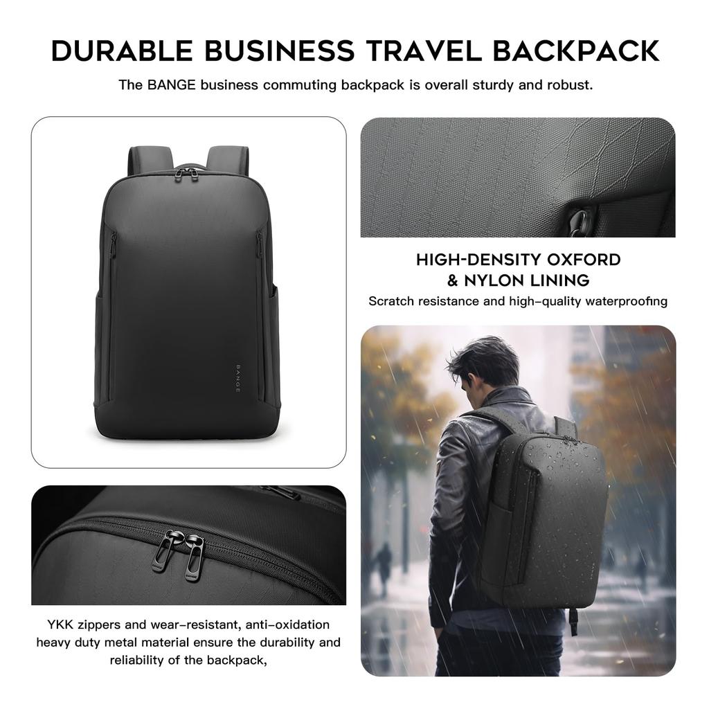 BANGE New Professional Men Business Laptop Backpack 15.6 Inch Multifcuntion Anti-Theft Outdoor Travel Backpack Bag