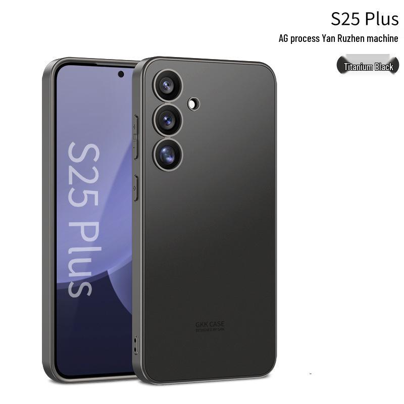 Samsung S25+ Модный однотонный защитный чехол для телефона с ощущением кожи