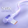 Зарядный кабель USB-Type-C 120 Вт 6 А, суперзарядный кабель для передачи данных, изогнутая головка 90 ° для быстрой передачи данных для игр Xiaomi Huawei