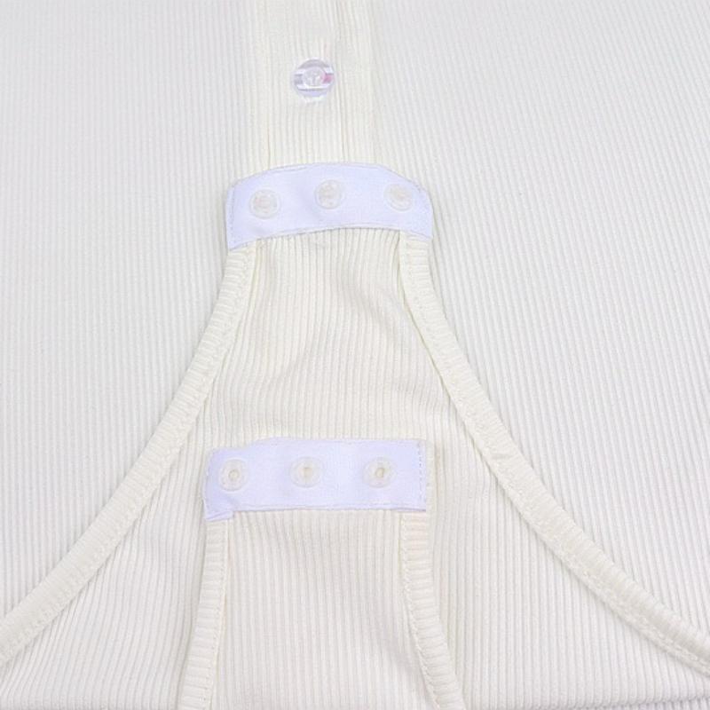 European and American Long Sleeved Buttoned Inner V-neck Sexy Slim Fit Jumpsuit