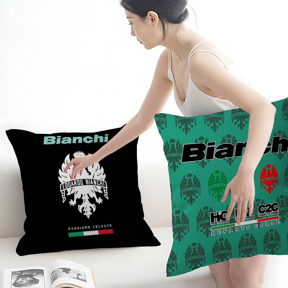 Подушка с логотипом велосипеда B-Bianchis Аниме-подушка Подушка для изголовья дивана-кровати Чехол для подушки Чехол для подушки 45x45 см Мода