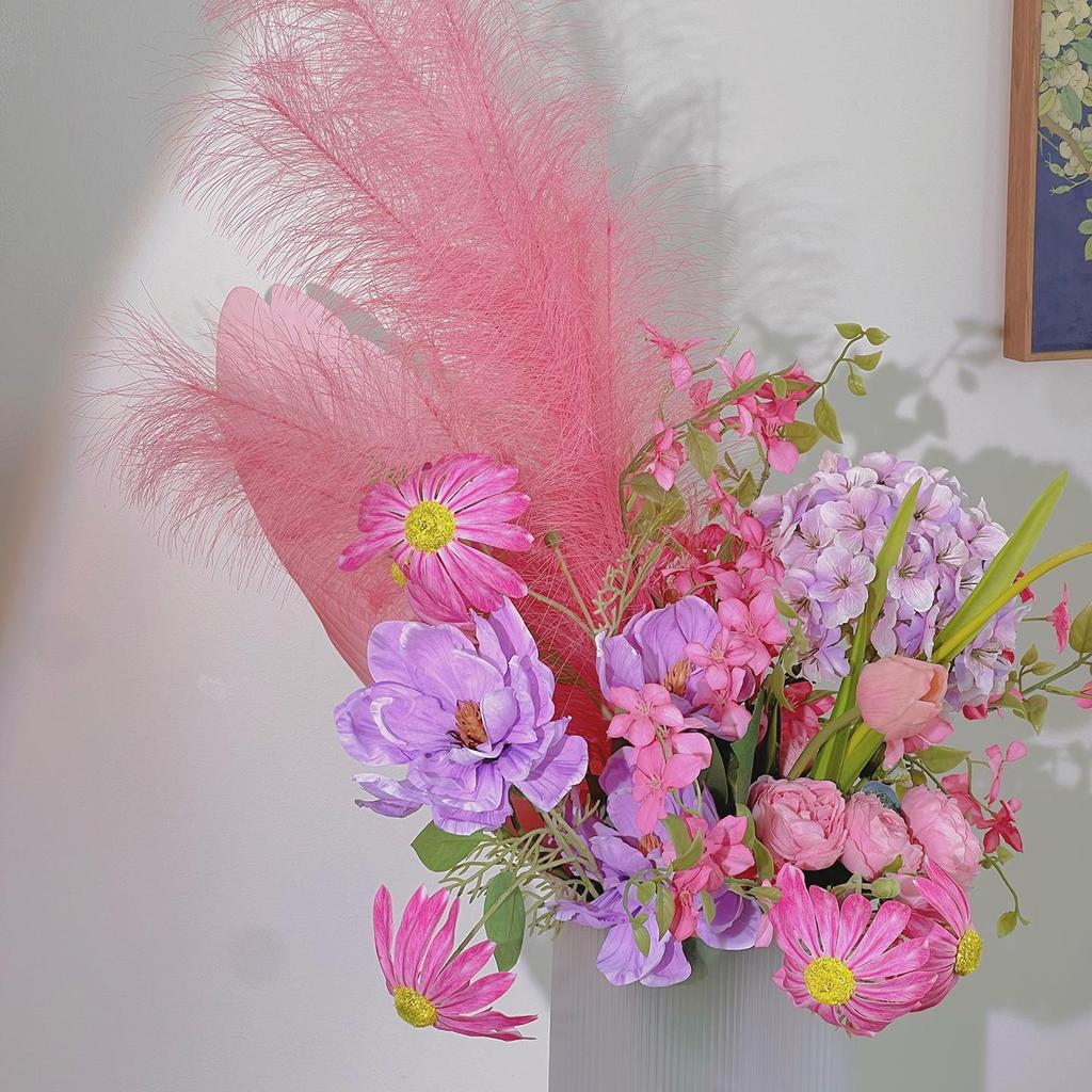 Pink Series Bubble Rose Artificial Flower Arrangement for Women's Day or Wedding Decor