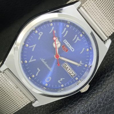 АВТОМАТИЧЕСКИЕ ВИНТАЖНЫЕ ВОССТАНОВЛЕННЫЕ ЧАСЫ SEIKO 5 JAPAN 6309A МУЖСКИЕ С СИНИМ ЦИФЕРБЛАТОМ a441326-4