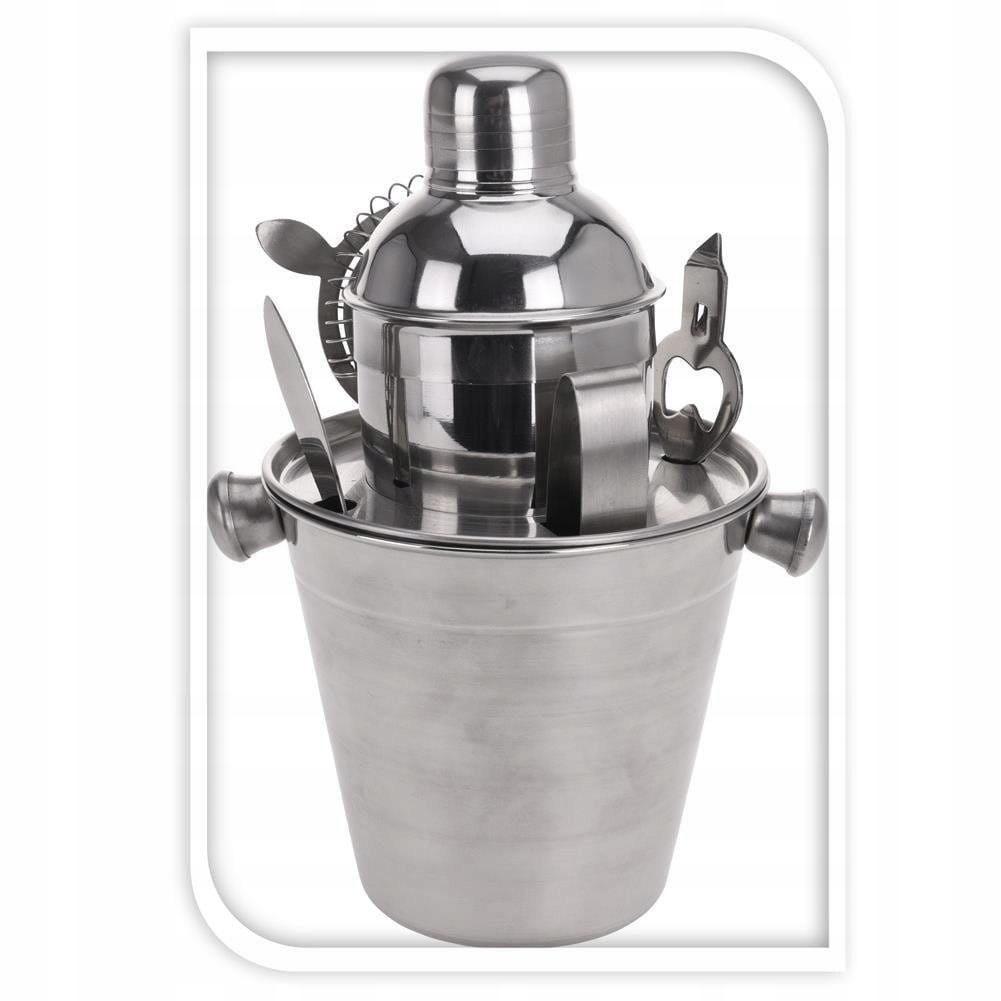 Zestaw barmański 6 elementów shaker cooler szczypce otwieracz nóż filtr