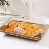 Imitation Rattan Woven Bread Basket Food Serving Storage Multifunctional Clear Lid Fruit