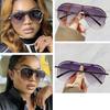 Большие цельные женские солнцезащитные очки с большой оправой в форме бабочки, квадратные очки, модные металлические качественные украшения для мужчин в стиле панк