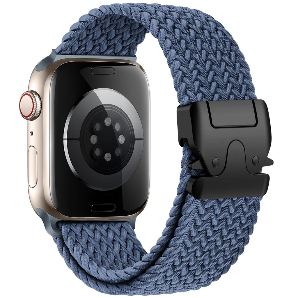 Плетеный парашютный ремешок для Apple Watch bands ultra 3 40мм 44мм 46мм 42мм 45мм Черный браслет единства IWatch Series 11 9 8 10 7 SE