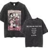 Vintage Washed Black Pingu Print Casual Retro Cartoon T Shirt