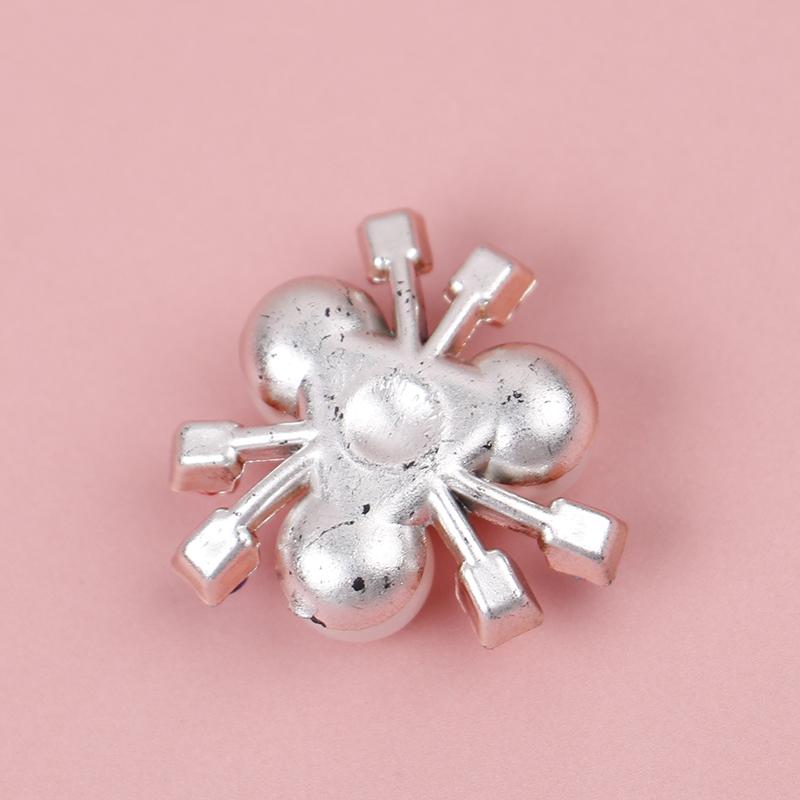 10Pcs Pearl Flower Rhinestone Buttons Sparkling Crystal Hairpins Diy Crafts