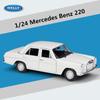 Welly 1/24 Модель автомобиля из сплава Mercedes-Benz 220 Литые металлические Классический Ретро Модель старого автомобиля Симуляция Коллекция Детская игрушка Подарок