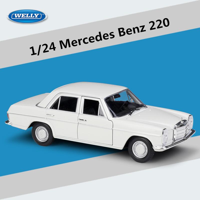 Welly 1/24 Модель автомобиля из сплава Mercedes-Benz 220 Литые металлические Классический Ретро Модель старого автомобиля Симуляция Коллекция Детская игрушка Подарок
