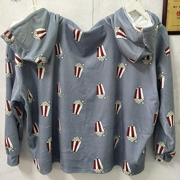 Парное платье Весна Причудливый попкорн Пара Двойной цельный свитер Пижама Цельный свитер с капюшоном Подружки