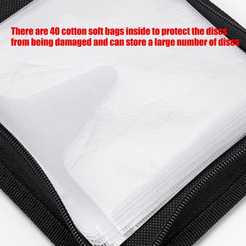 40 Disc Car CDs Holder Organizers PU Leather Storage Case For Music Enthusiasts Secure AntiScratch Design Travel Friendly